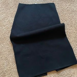 Black knit midi pencil skirt